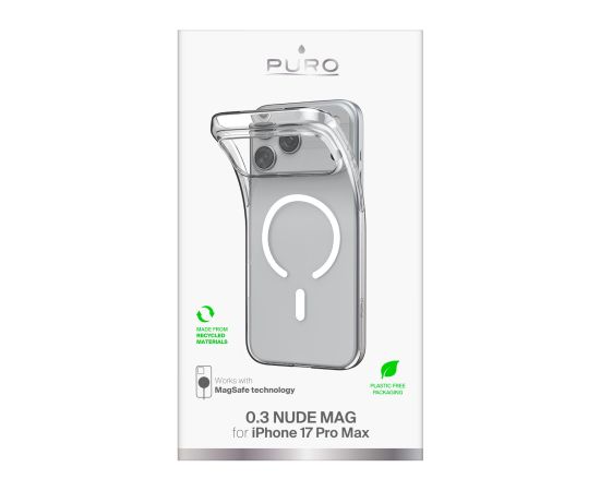 Apple iPhone 17 Pro Max Cover 0.3 with Magsafe by Puro Transparent Oriģinālie maciņi
