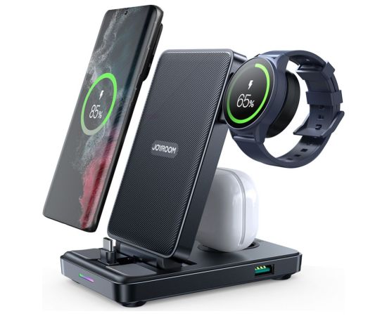 Joyroom   Joyroom JR-WQS01 Samsung Galaxy USB-C 4in1 charging station foldable + USB-A - USB-C cable - black Зарядные устройства