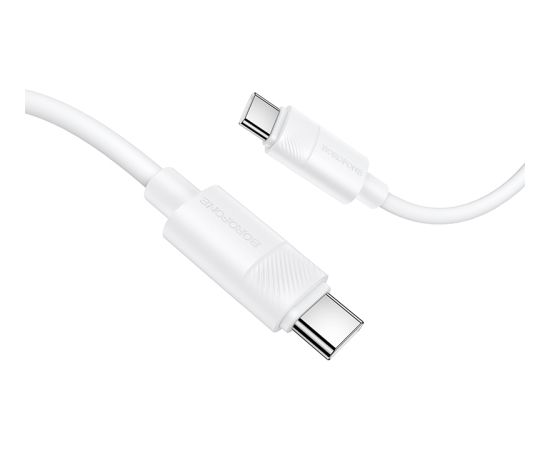OEM Borofone kabelis BX123 Leya | no Type C  uz Type C  | PD 60W | 3A | 1 m | balts Data USB kabeļi