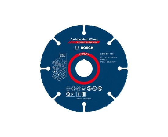 Griešanas disks Bosch 2608902488; 115x22,23 mm Zāģripas