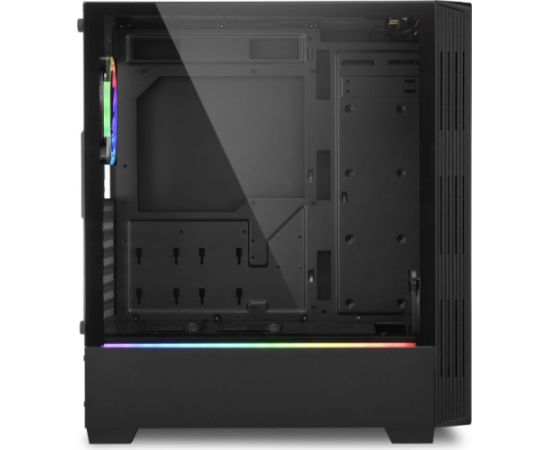 Sharkoon RGB LIT 100 tower case (black, front and side panel of tempered glass) Корпуса