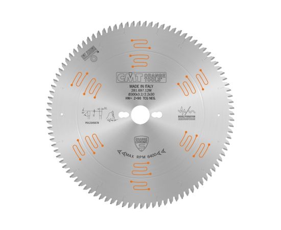 Griešanas disks laminātam CMT 281.810.60M; 210x30 mm; Z60; -3° Zāģripas
