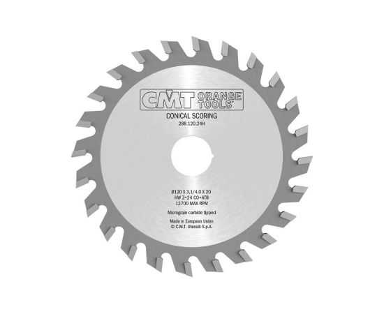 Griešanas disks laminātam CMT 288.121.24H; 120x20 mm; Z24; 5° Zāģripas