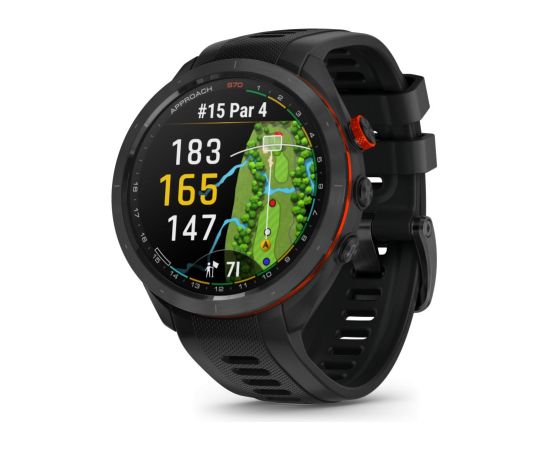 Garmin   Approach S70 - 47 mm Black/Red Ceramic Bezel with Black Silicone Band Smart-Watch Умные часы