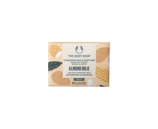 The Body Shop Almond Milk Cleansing Face & Body Bar ( dry and sensitive skin ) 100.0g Ķermeņa kosmētika
