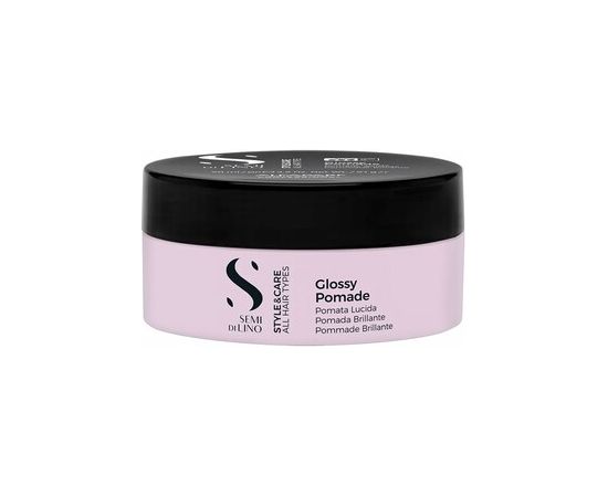 Alfaparf Semi Di Lino Style&Care Glossy Pomade - Tvarujíci vosková pomáda pro usměrnění a modelaci účesu s vysokým leskem 90ml Matu kopšana