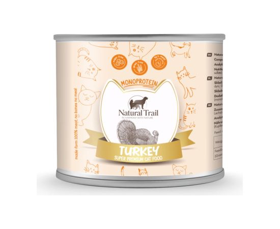 NATURAL TRAIL Cat Monoprotein with Turkey 185g Консервы кошек