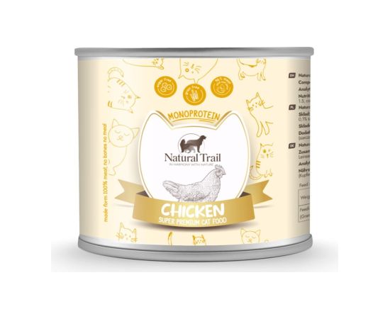 NATURAL TRAIL Cat Monoprotein with Chicken 185g Консервы кошек