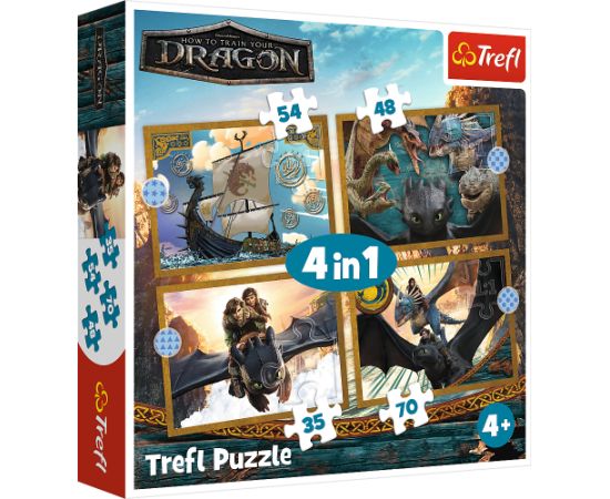 TREFL Комплект пазлов Как приручить дракона (4 in 1) Пазлы
