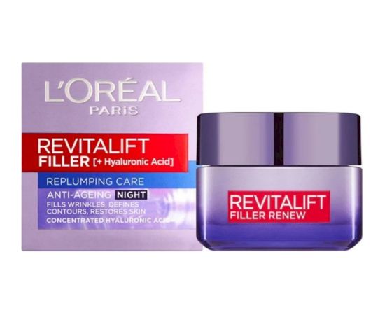 L'oreal Paris L´Oréal Paris Revitalift Filler Hyaluronic Acid Night Krēms 50 ml Spoguļi un Sejas kopšanas ierīces