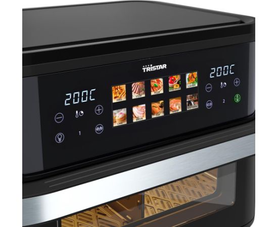 Tristar Dualzone Flex Airfryer FR-9078 Power 2800 W Capacity 10 L Hot air technology Black Karstā Gaisa Katli (AirFryer)