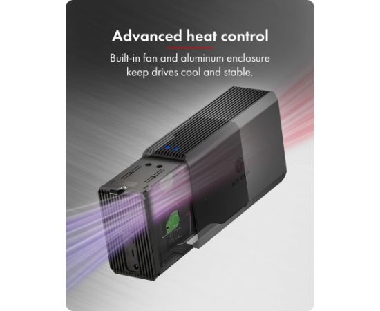 Raidsonic RAID-System Dual bay, HDD/SSD USB 3.2 (Gen 2) with fan IB-RD3720-CU3 Komponenšu aksesuāri