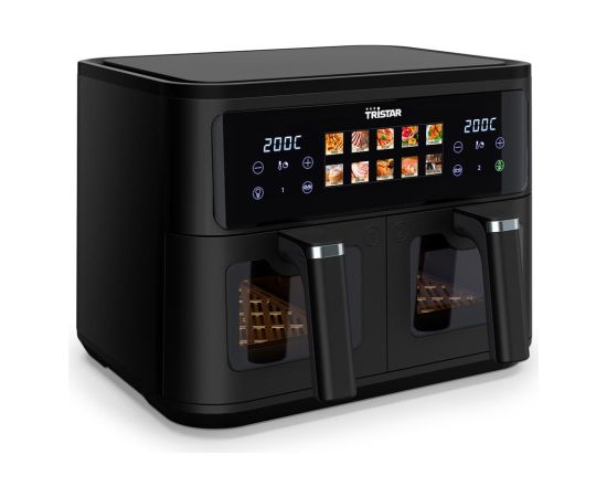 Tristar Double Basket Airfryer FR-9075 Power 2500 W Capacity 9 L Hot air technology Black Karstā Gaisa Katli (AirFryer)