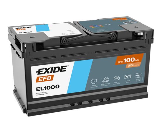 100Ah 900A akumulators EXIDE EL1000 353x175x190-+ Akumulatori