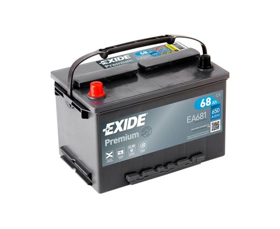 68Ah 650A akumulators EXIDE EA681 277x175x190+- Akumulatori