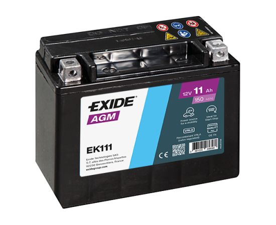 11Ah 150A akumulators EXIDE EK111 150x90x130+- Аккумуляторы