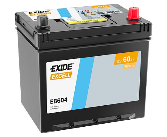 60Ah 480A akumulators EXIDE EB604 230x173x222-+ Akumulatori