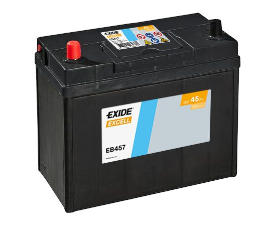 45Ah 330A akumulators EXIDE EB457 237x127x227+- Akumulatori