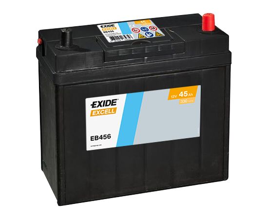 45Ah 330A akumulators EXIDE EB456 237x127x227-+ Akumulatori