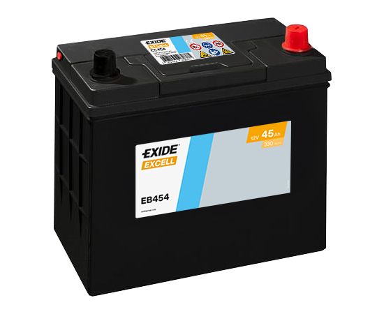 45Ah 330A akumulators EXIDE EB454 237x127x227-+ Akumulatori