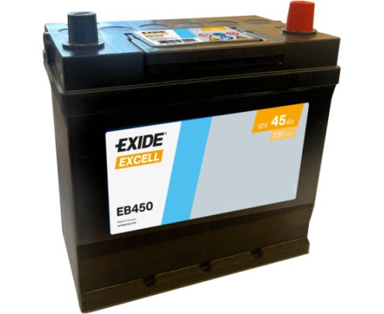 45Ah 330A akumulators EXIDE EB450 220x135x225-+ Akumulatori
