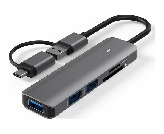 Extradigital Adapter USB 3.0 - 3 x USB 3.0, SD, TF USB / Type-C Hub
