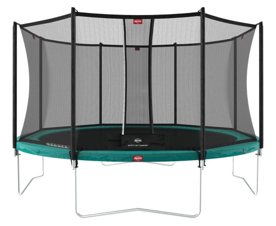 Batuts BERG Favorit - 380 cm, zaļš, ar Comfort drošības tīklu Батуты и аксессуары