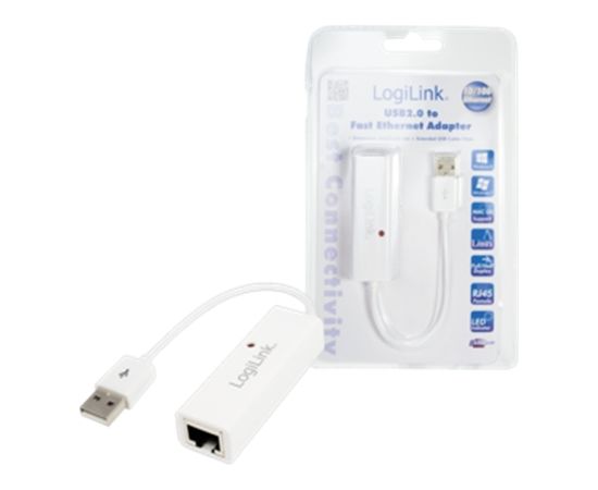 Logilink Fast Ethernet USB 2.0 to RJ45 Adapter: RJ-45, USB