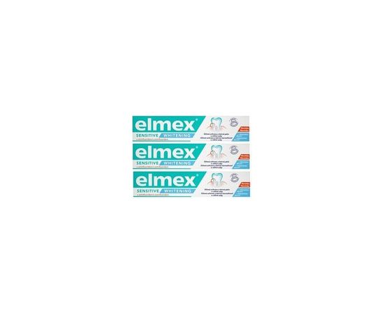 Elmex Sensitive Whitening (3 x 75 ml) - Whitening toothpaste for sensitive teeth Zobu pastas un mutes dobuma skalojamie līdzekļi