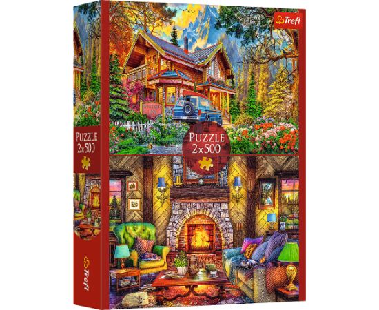 TREFL Набор пазлов Горный Домик, 2x500 шт. Пазлы