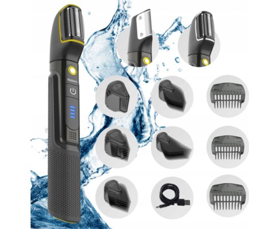 Trymer Webber Trymer Męski Webber BG-600 8w1 Do Włosów Brody Ciała Wet&Dry IPX7 LED PRO Epilatori, bikini trimmeri, sieviešu skuvekļi