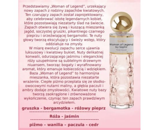 Alkotest SAPHIR Woman Of Legend EDP spray 200ml Sieviešu Smaržas
