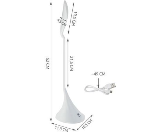 RoGer LED Настольная лампa USB / 360 °/ 1W / Белая Biroja galda lampas