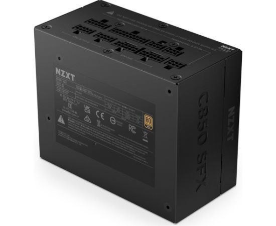 NZXT C850 SFX Black (black, 1x 12-pin high power GPU, 3x PCIe, cable management, 850 watts) Datoru barošanas bloki