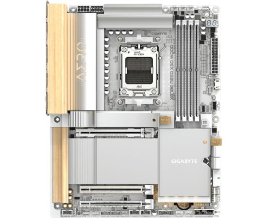 Gigabyte X870E AERO X3D Wood AMD AM5 ATX Motherboard Silver Wood Mātes plates