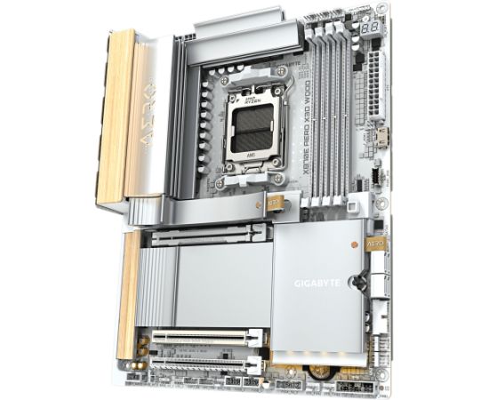 Gigabyte X870E AERO X3D Wood AMD AM5 ATX Motherboard Silver Wood Mātes plates