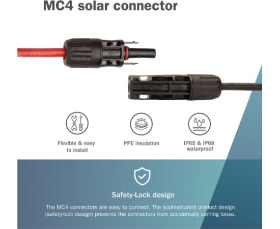 Digitus solar cable extension Ř 6mm˛ PV 1,500Volt (2x 15 meters - 1x red, 1x black, MC4 plug / socket) Jaunumi - Audio-Video