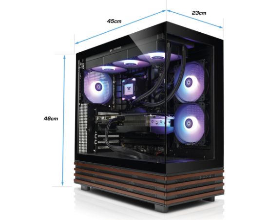 Thermaltake FTW V270WS 9060XT (black/wood, Windows 11 Pro) Personālie datori