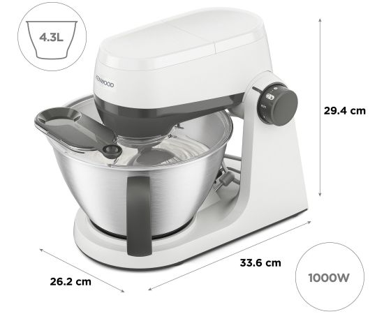 Kenwood Multi-Tasker KHC30.000WH (gray/white, 1,000 watts, 4.3 liter bowl with handle) Virtuves kombaini