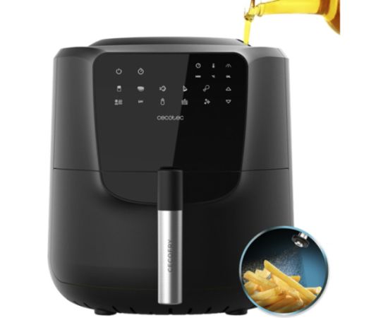 Cecotec hot air fryer CecoFry Rain (black, 1,550 watts, basket 5.5 liters, oil dispenser) Taukvāres katli