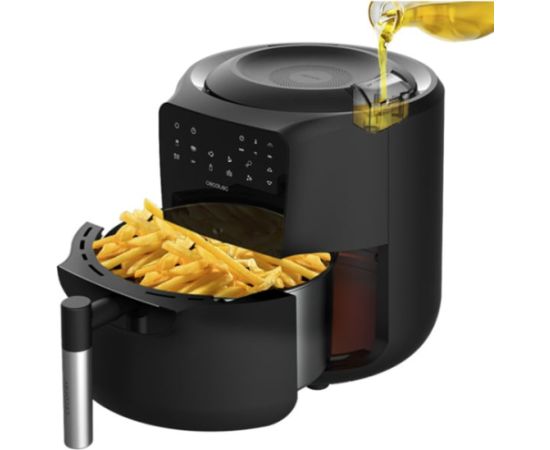 Cecotec hot air fryer CecoFry Rain (black, 1,550 watts, basket 5.5 liters, oil dispenser) Taukvāres katli