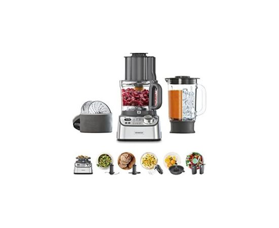 Kenwood MultiPro XL Weigh+ compact food processor, silver, 1,000 watts, integrated scale, blender attachment Virtuves kombaini