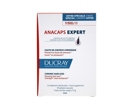 Ducray Anacaps Expert Chronic Hair Loss 90 kapslí - Doplněk stravy proti padání vlasů Духи и косметика