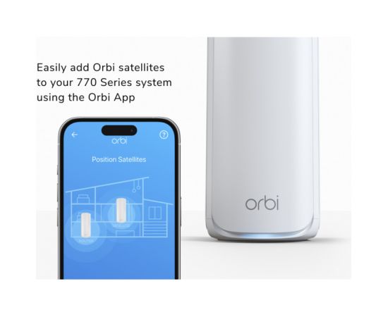 Netgear ORBI RBE770-100EUS WIFI 7 MESH additional satellite, mesh access point white, tri-band WiFi 7 Jaunumi - Datori