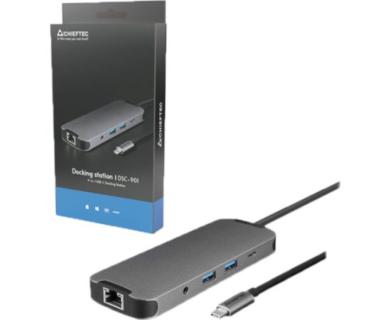 Chieftec DSC-901, docking station titanium, USB-C 3.2 Gen1 Jaunumi - Datori