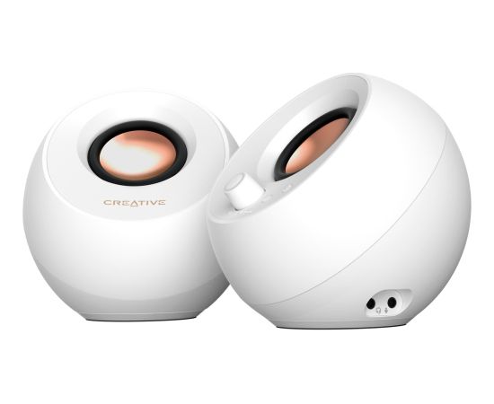 Creative Labs Pebble Pro (white, jack, USB-A/C, Bluetooth, digital amplifier, RGB lighting) Aудио-видео