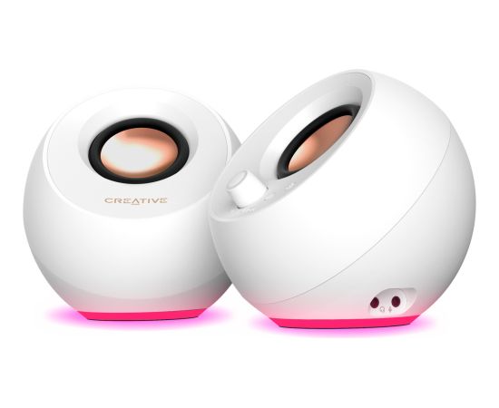 Creative Labs Pebble Pro (white, jack, USB-A/C, Bluetooth, digital amplifier, RGB lighting) Aудио-видео