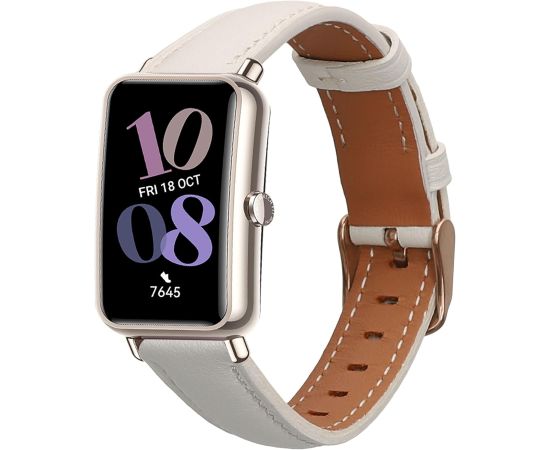 Pulksteņa siksniņa Huawei Watch Fit Mini ādas ,bēša Smart pūlksteņu aksesuāri