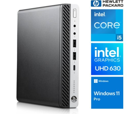 HP 600 G4 Mini i5-8400T 16GB 512SSD M.2 NVME WIN11Pro Atjaunoti personālie datori