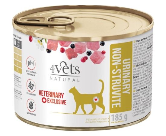 4VETS Natural Urinary No Struvit Cat - wet cat food - 185 g Barība